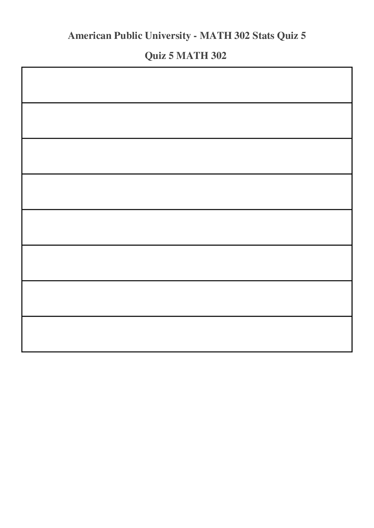 Preview image of MATH 302 Stats Quiz 5 document